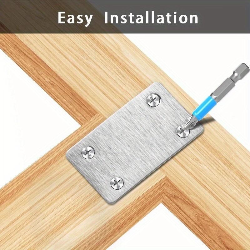 Stainless Steel Mending Plates Kit 2.37x1.5 Inch - Straight Flat Plates with Holes for Furniture Wood Joint Fasteners Mounting B