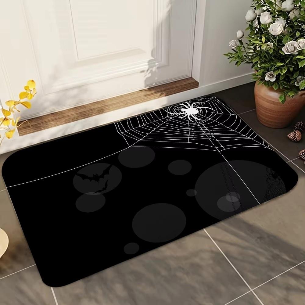 Halloween Spider Mat Non Slip Doormat Living Room Bedroom Kitchen Mat Polyester Easy Care Home Decor Rug Soft Carpet