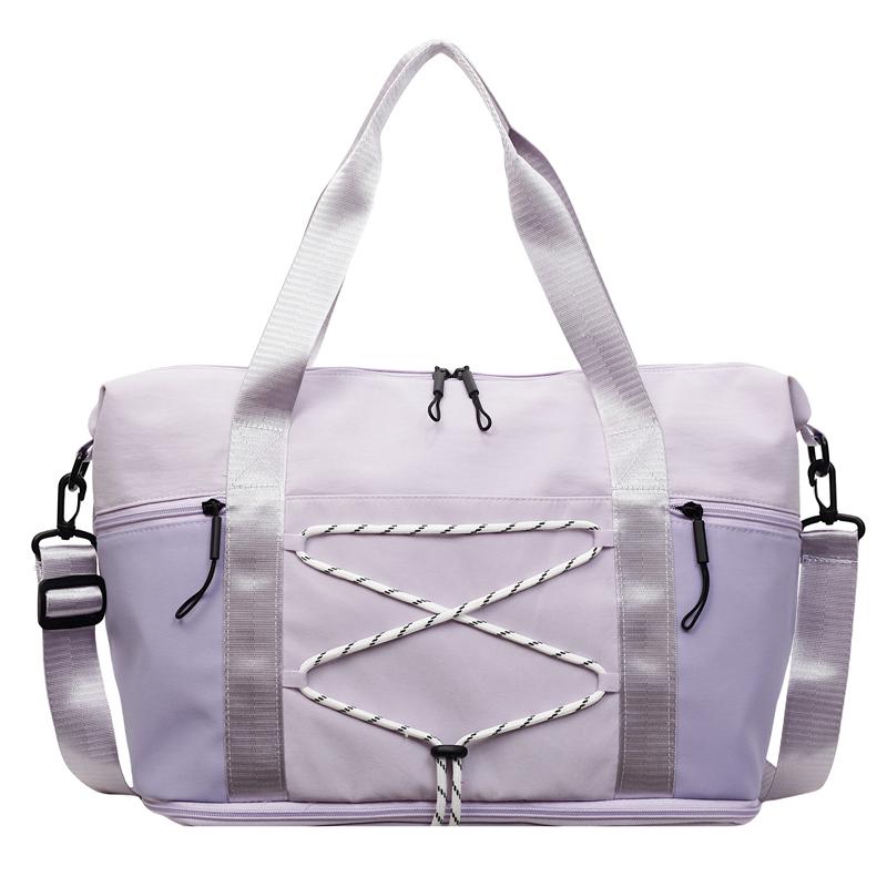 Casual Casual Tote Bag Lightweight Solid Color Travel Luggage Bag Drawstring Portable Oxford Cloth Shoulder Bag Travel