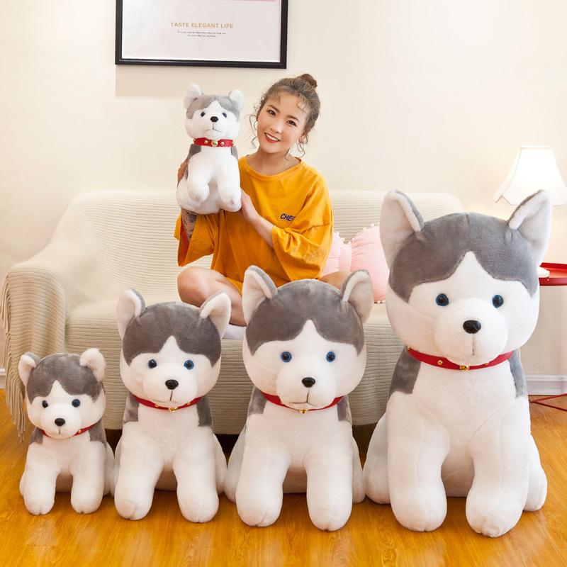Nuova Bambola Bambola Husky Cane Cucciolo Seduto Carino Giocattolo di Peluche Bambola Bambini Ragazzo Ragazza Bambola Cartone Animato