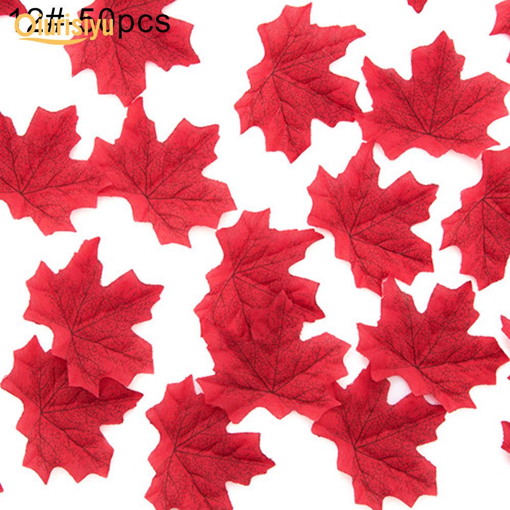 

50 шт. искусственные осенние кленовые листья вино красного