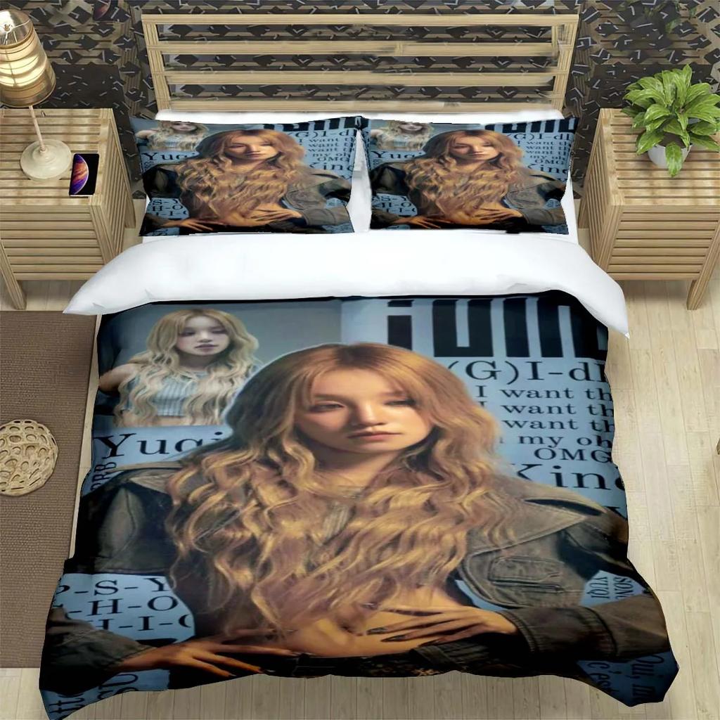 Korean Kpop Girl Group-Yuqi-SoyeonMiyeon-Suyin-Shuhua Print Bedding Set Duvet Cover Comforter Bed Youth Kids Girl Boys Gift