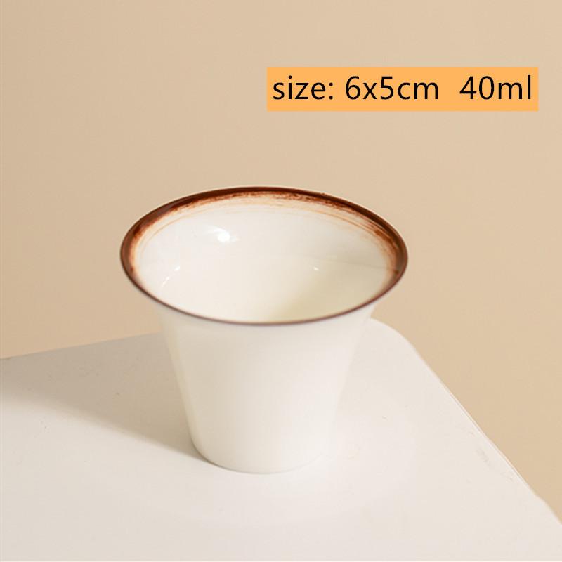 1 Stück Chinesische Keramik-Teetasse Handgefertigt Weißes Porzellan Teeschale Haushalt Meister-Teetasse Reise Persönliches Tee-Geschirr Meditationsbecher