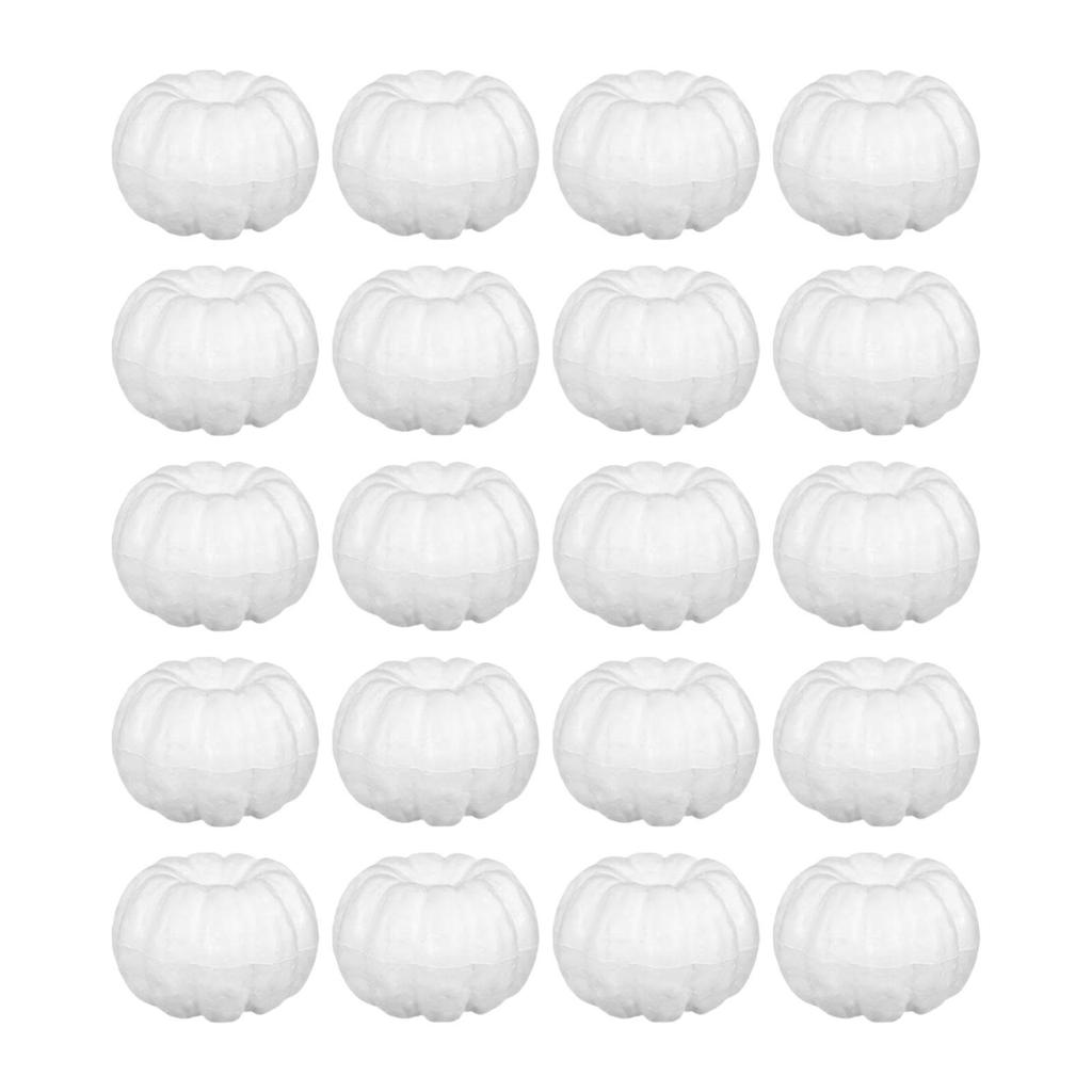 20Pcs White Artificial Pumpkins Small Fake Pumpkin Table Decorative Foam Pumpkins for Garden Painting Thanksgiving Home Xmas