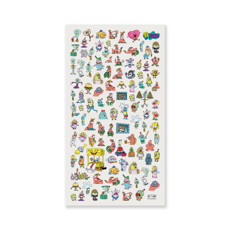 Sky Original SpongeBob and Patrick Star Cute Cartoon Embossed Phone Decoration Sticker Set