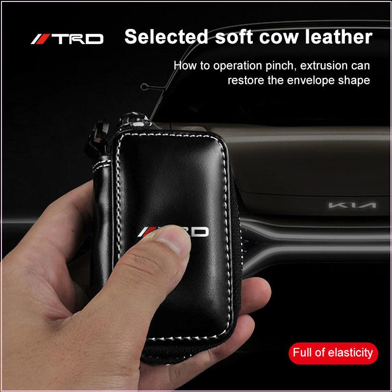 Car Key Holder Pouch Wallet Housekeeper Key Case Mini Card Bag for Toyota GR GTR GAZOO Racing Logo Auris Pruis RAV4 CHR Corolla CAMRY