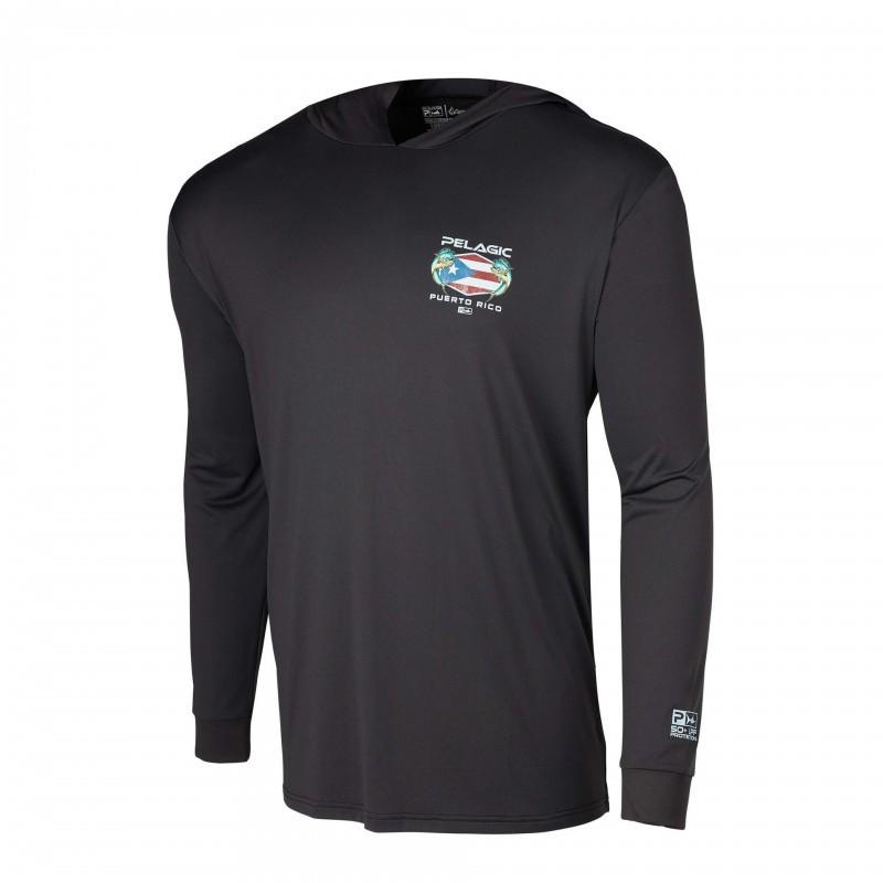 Pelagic Men's Fishing Sunscreen Clothing Quick-drying Breathable Ice-sensing Long-sleeved Hoded Dress