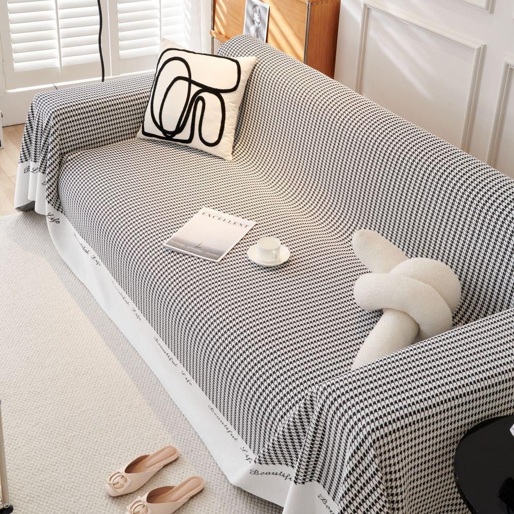 Outdoor Camping Picnic Mat Throw Blankets for Living Room Sofa Couple Position Houndstooth Soft Cover Sofa Towel Blanket