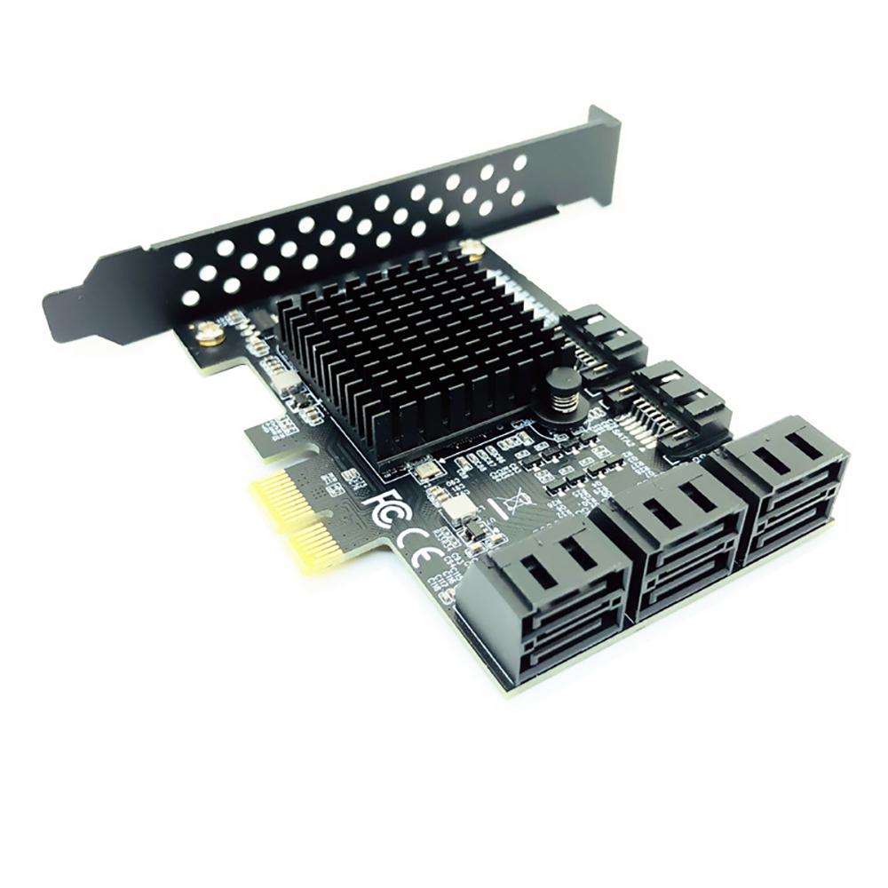 PCIe SATA Card, 8 Port SATA Controller Expansion Card with Bracket, Marvell 88SE9215 Support 8 SATA 3.0 Devices