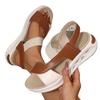 Mode Sommer 2025 Lässige Dicke Sohle Plateau Sandalen Damen Zehenfrei Riemen Strandschuhe Outdoor-Bekleidung PU-Leder Gummisohle