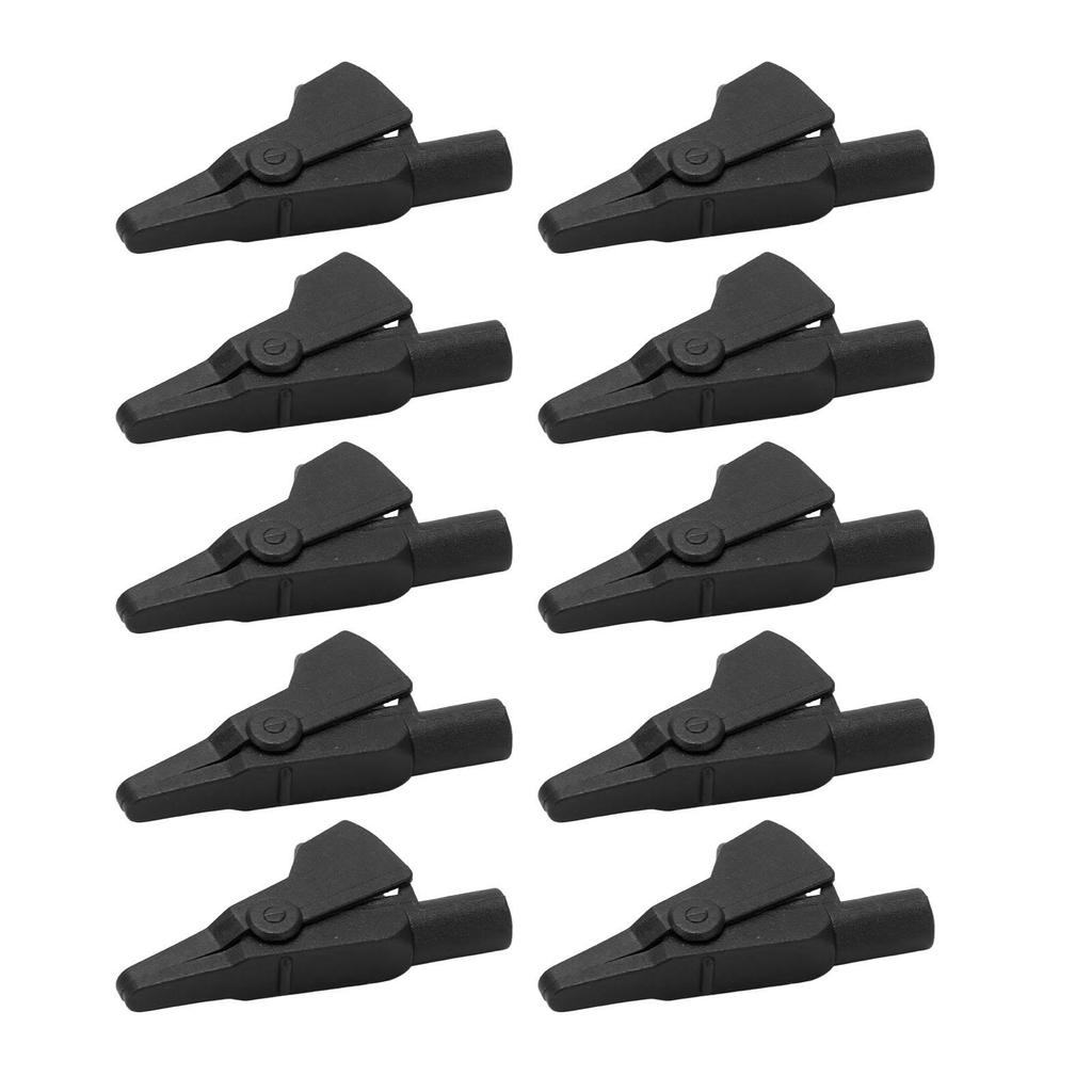 10Pcs J.60032 Banana Test Clip Fully Enclosed Electrical Test Clips with 4mm Jack for Electronic InstrumentsBlack