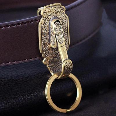 Boucle de Porte-clés Rétro en Laiton Boucle de Ceinture Vintage Durable Anti-Perte Porte-clés Élégant pour Accessoire de Vêtement Décontracté pour Hommes