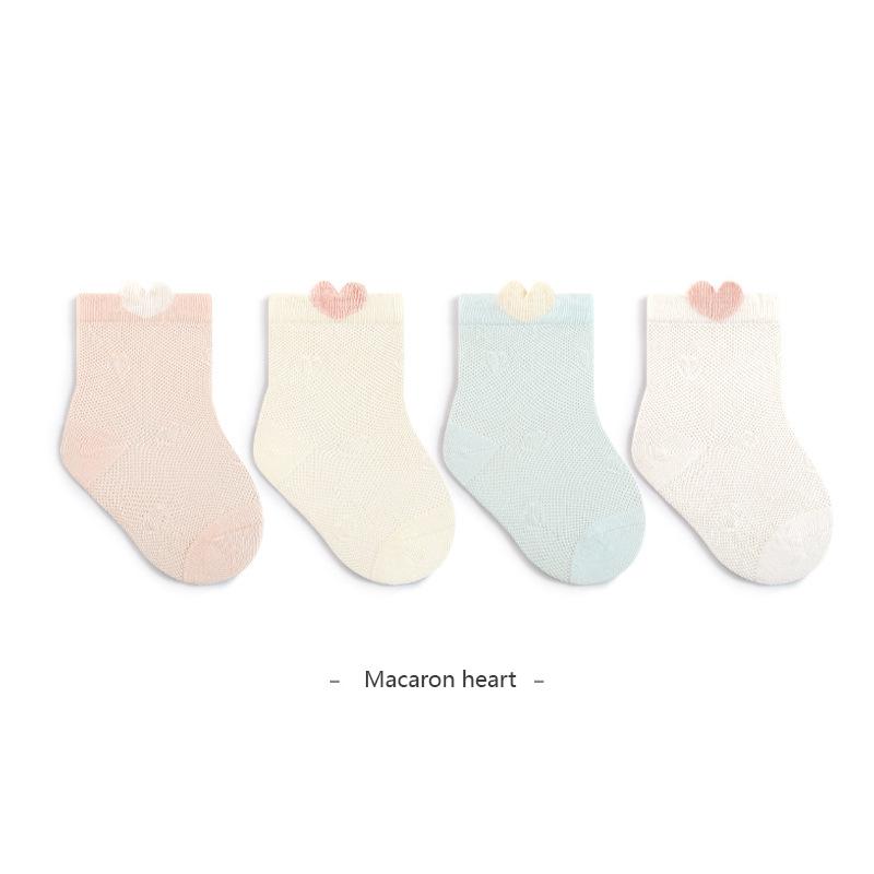 4 Pairs Newborn Baby Socks Light Thin Baby Girl Socks Soft Cotton Baby Boy Socks For Newborns