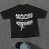Rock Goth Casual Y2K Cotton Tshirt Harajuku Graphic Print Fashion Short Sleeve Tshirt Vintage Hiphop Streetwear Punk Loose Tee