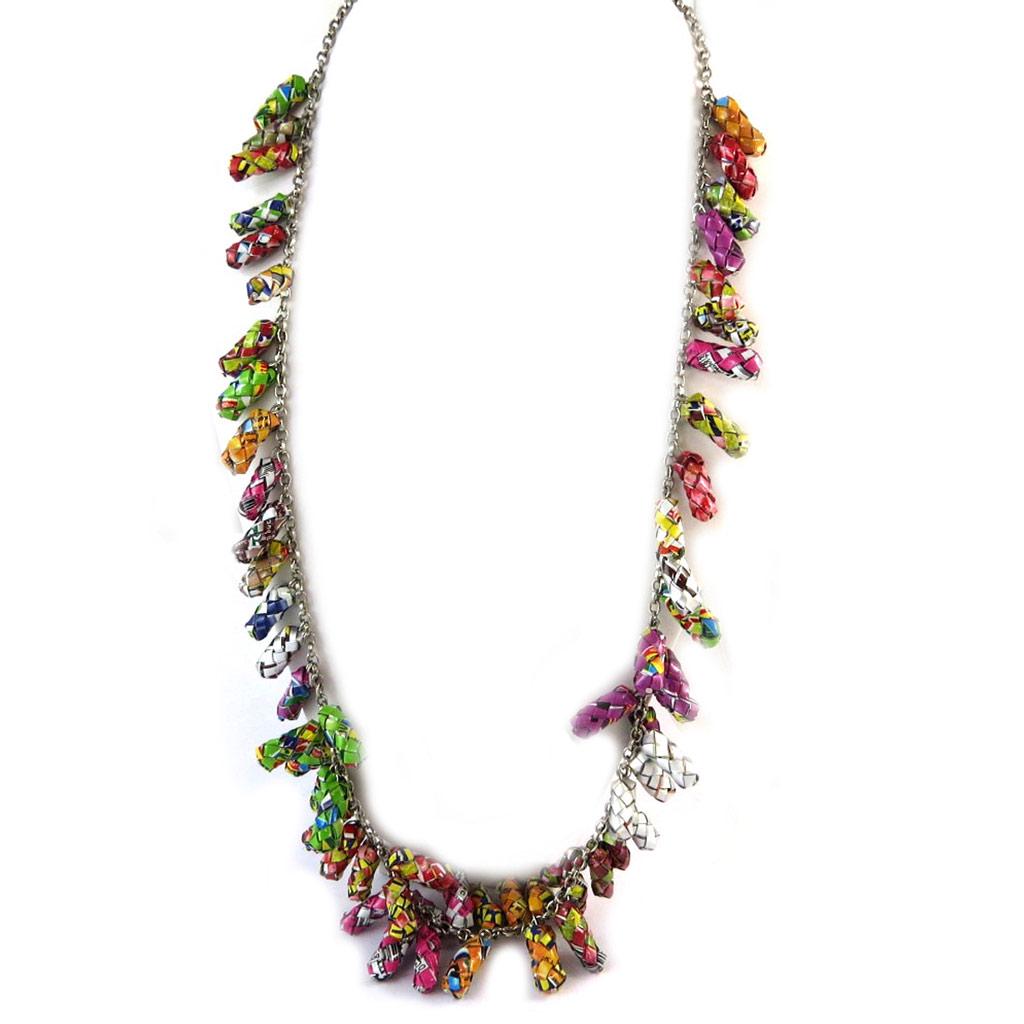 Les Trésors De Lily [N9572] - Multicolored 'New Life' Handmade Leather Long Necklace (handmade)