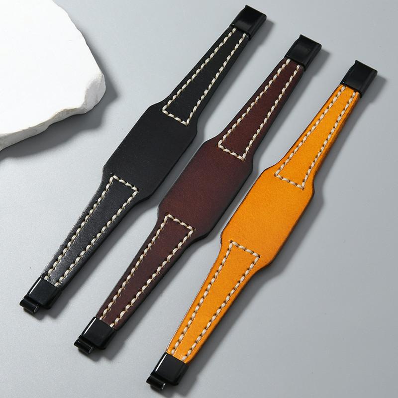 Cowhide Bracelet Retro Men's Wide Leather Watchband Biker Cuff Wristband Bracelet