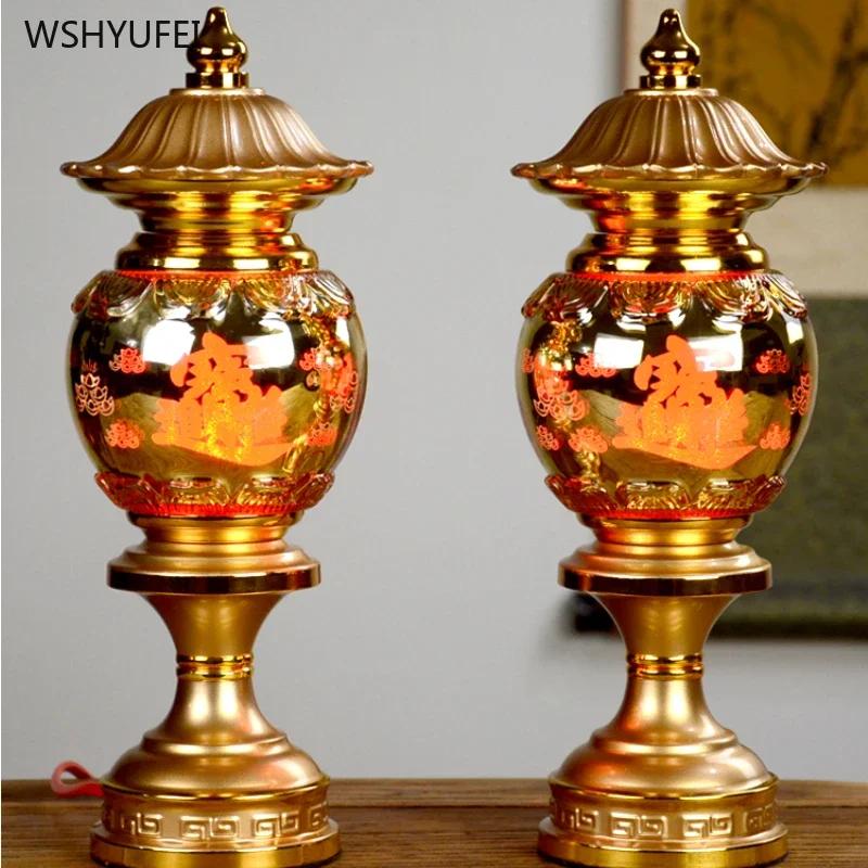 2 buc sfeșnice din aliaj de lotus simulate, materiale pentru templu budist, decor pentru casă, sacrificiu pentru templu, rugăciune pentru auspiciozitate feng shui