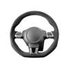 For Volkswagen Golf 6 GTI MK6 VW Polo GTI Scirocco R Passat CC R-Line 2010 Hand-Stitched Black Suede Car Steering Wheel Cover