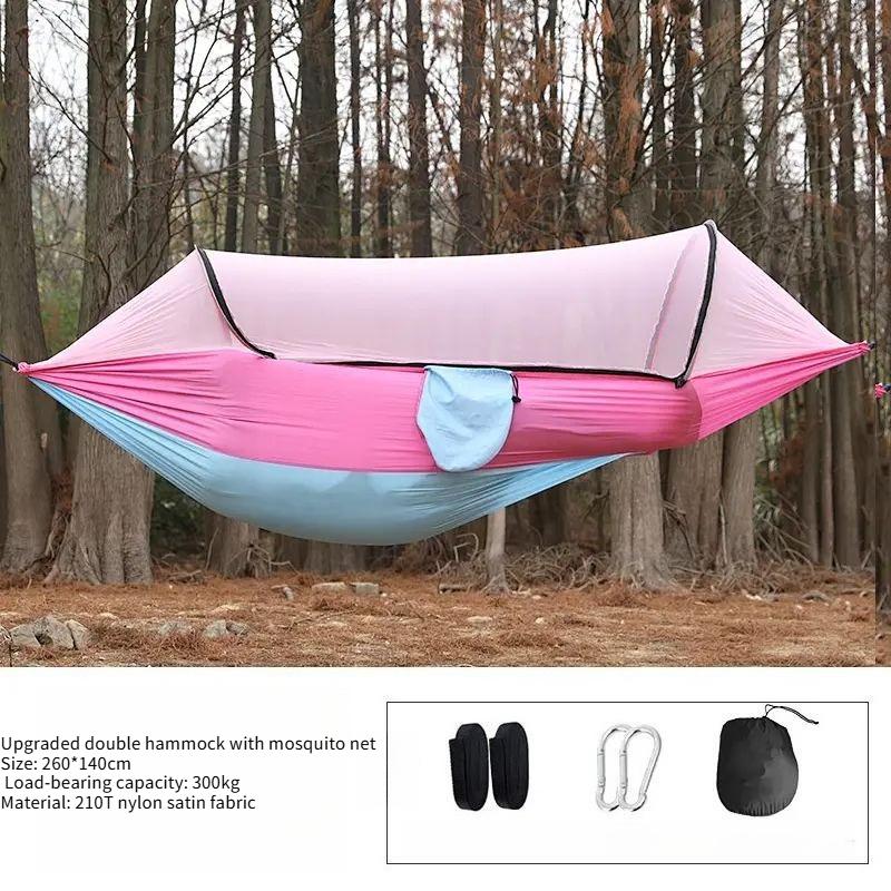 

1SET outdoor hammock quick installation automatic quick opening anti-mosquito pole hammock outdoor camping portable durable mountaineering equipment