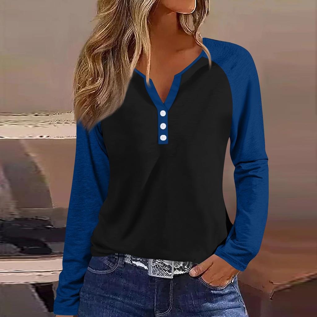 Women's T Shirt Tee Button Floral Print Long Sleeve Daily Weekend Fashion Basic V-Neck Regular Top
