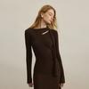 Waiwaiaiem Yy_Cut-Out Scarf Collar Knitted Top