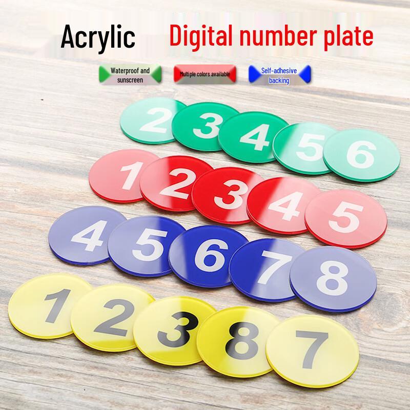 Round Acrylic Adhesive Number Plate