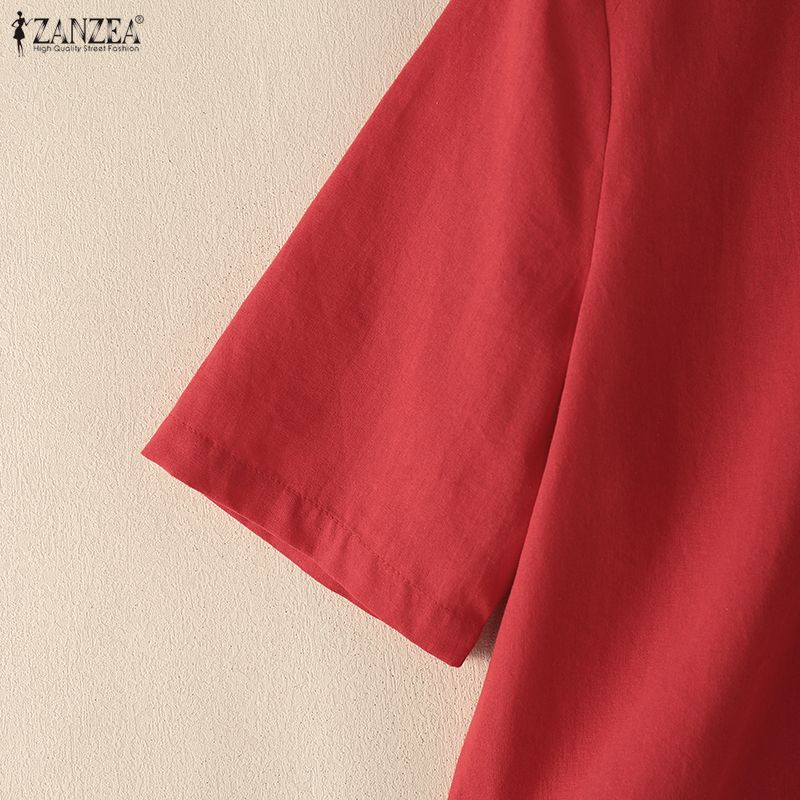 ZANZEA Women Short Sleeve Blouse and Shorts Casual Two Piece Sets