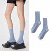 Winter Socks: Women's Fleece Thickened Warm Wool Mid-calf Socks, Solid Color Versatile Soft Pile Socks