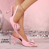 Mode 2025 Neue Schuhe für Damen Elastisches Band Damen Pumps Sommer Stiletto Pfennigabsatz Party Sandalen Frau Sexy Schmetterlingsknoten Hohe Absätze