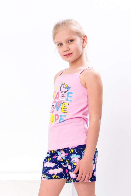 

Літній комплект одягу для дівчаток – Топ без рукавів та шорти на резинці, 6120-043-33 HC 110 безодня