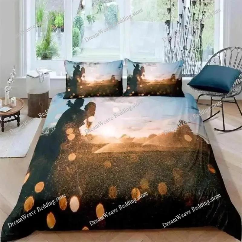 3D Printed Anime White Portrait Couple Kissing Twin Bedding Set Boys Girls Twin Queen Size Duvet Cover Pillowcase Bed Kids Adult