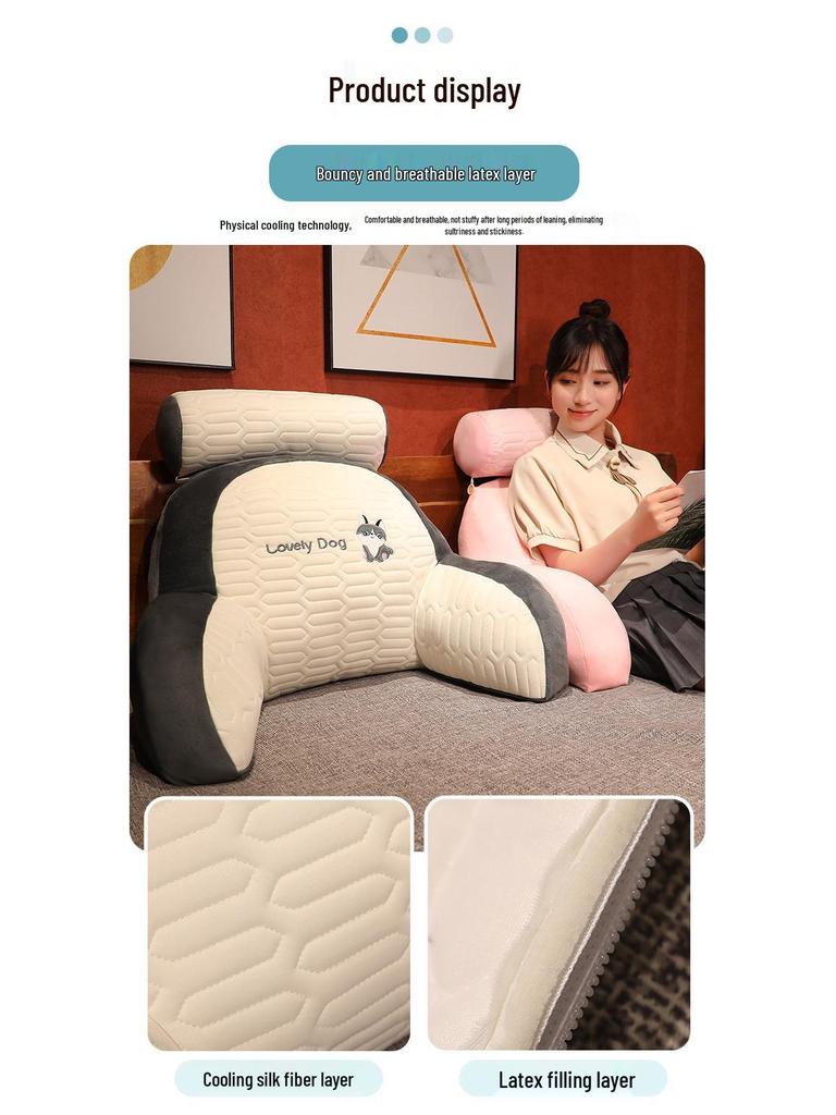 Großes Rückenlehnen-Lesekissen - Weiches Bettseiten- & Bürokissen zur Lendenwirbelstützung