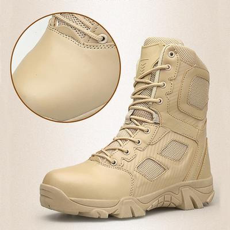 Men's Waterproof Anti-Slip Tall Boots Desert Outdoor Hiking Boots Large Size Tactical Military Shoes 39-47