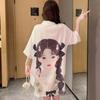National Style Girl Nightgown Women'S Summer Pure Desire Boyfriend Style Advanced Sense Large Size Pajamas Short Sleeves Loungewear
