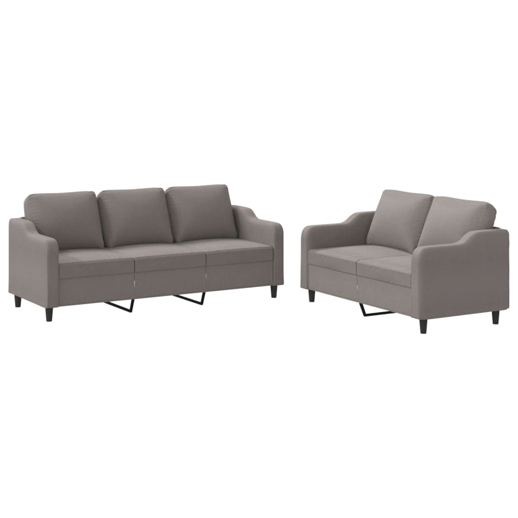 Vidaxl 2-Piece Lounge Set with Cushions, Taupe, Fabric