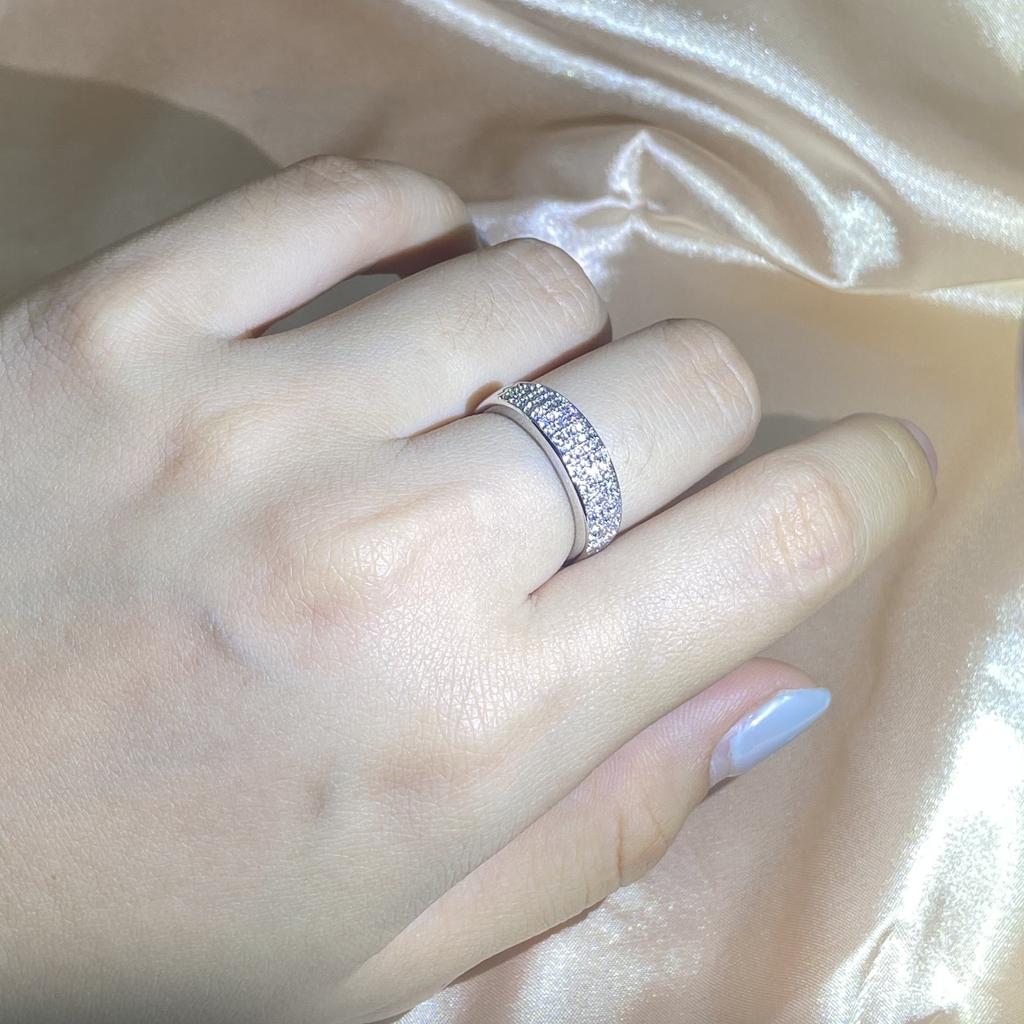 Sparkling White Zirconia Full Diamond Ring Ladies 925 Stamp New Fashion Party Wedding Jewelry Gifts For Men And Women