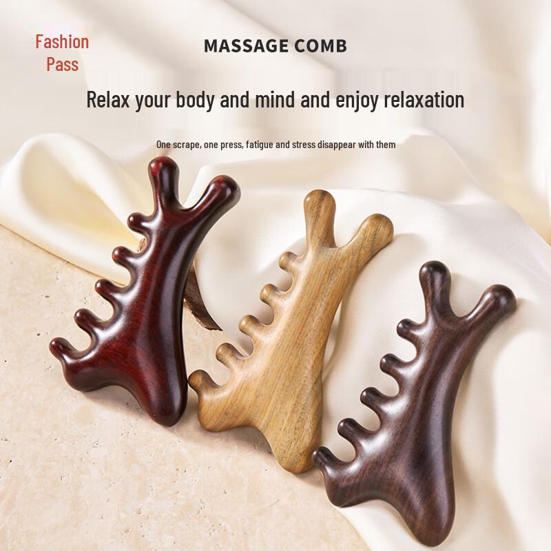 Time Well Golden Silk Sandalwood 4-in-1 Massage Comb