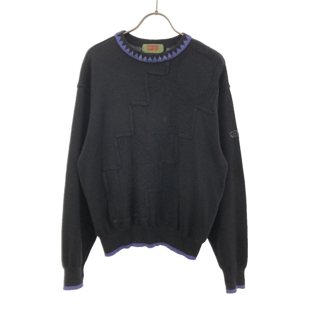 

KENZO GOLF made in Japan golf Long sleeve sweater Black series knit Men s Used