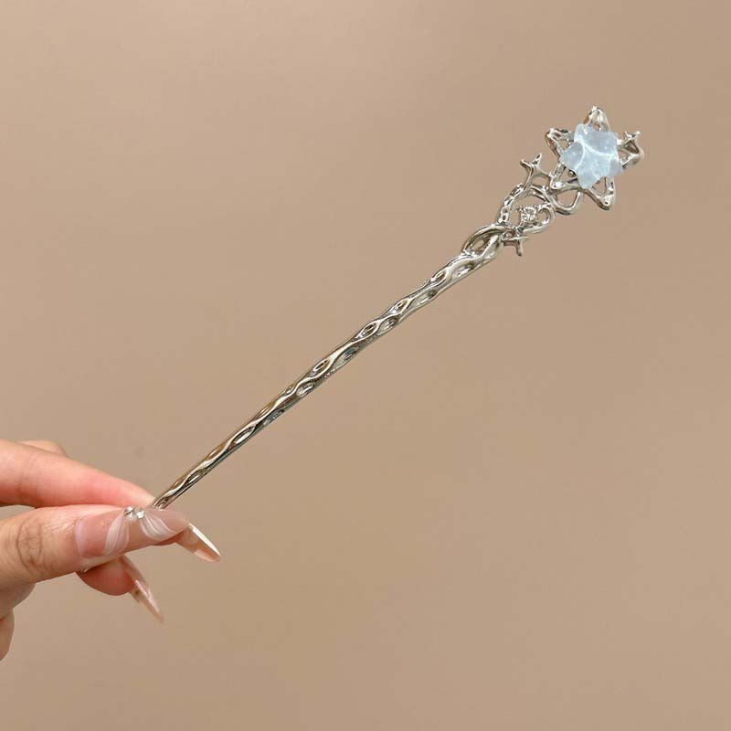 

Новая китайская шпилька для волос в стиле лунного камня и звезды для женщин, винтажная металлическая жидкая заколка для волос, шпилька-палочка для волос, палочки для волос, украшения для волос