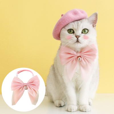 Pet Accessories Collar Exquisite Buckle Crisp Bell Big Bow-knot Skin-touch Comfortable Dress