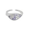 Purple Romantic Super Fairy Zircon Light Luxury Butterfly Fishtail Open Ring Niche Design High-End Exquisite Ring Woman