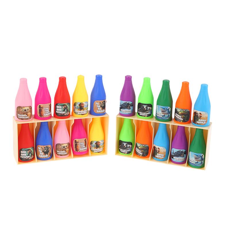 

1Set Drink Bump Game Kids Puzzle Toys Drink To Drink Color Sorting Montessori Games Bottle Guess Challenge