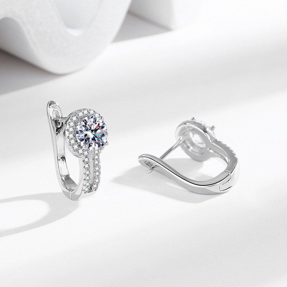 Bijuterii pentru urechi cu zirconiu încrustat, geantă rotundă de înaltă calitate, cataramă de un carat, cercei personalizați cu temperament pentru femei