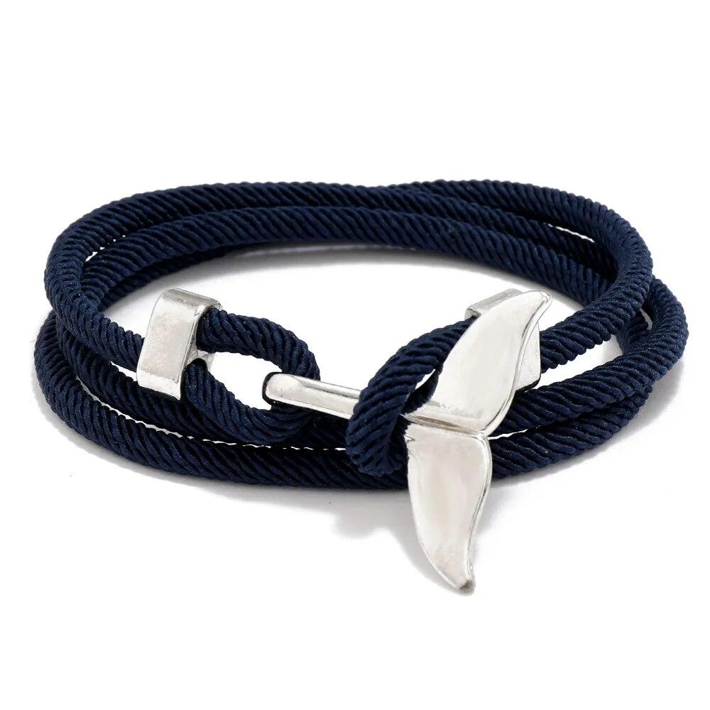 

Браслет с якорем серии Ocean, браслет с хвостом кита, браслет из плетеной веревки Миланской линии, браслет для мужчин и женщин, студенческий браслет CHINA