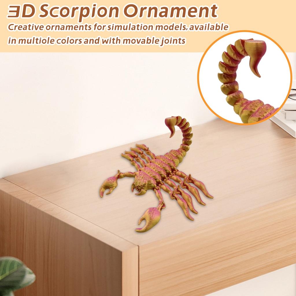 3D Printed Scorpion Desktop Ornaments With Adjustable Joints