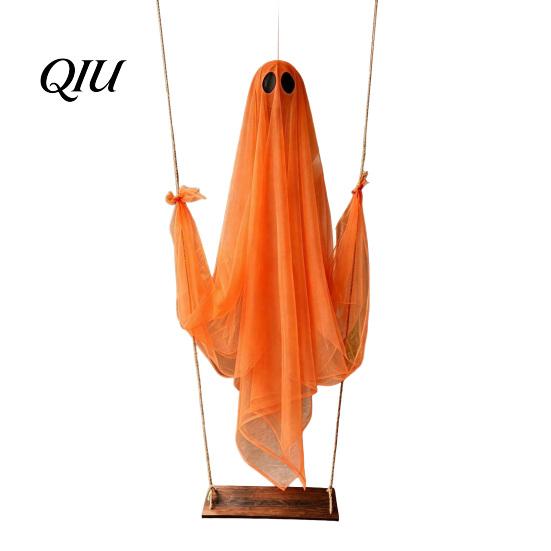 Schwingende Geisterlicht Halloween Dekoration, Großer hängender Schwing mit LED Lichterkette, Leuchtendes Ornament Batteriebetriebene Figur für Außen Innen