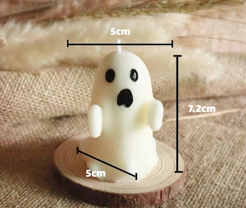 Halloween Ghost Candle Flameless Soy Wax, Pear Freesia Scented Aromatherapy Gift, Spooky Party Decorations Home Accessories