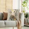 1Pc Sulphur Crested Cockatoo Pillowcase - Vibrant Single-Sided Print, 18X18 Inch, Soft Short Plush, Zipper Closure, Ideal For So