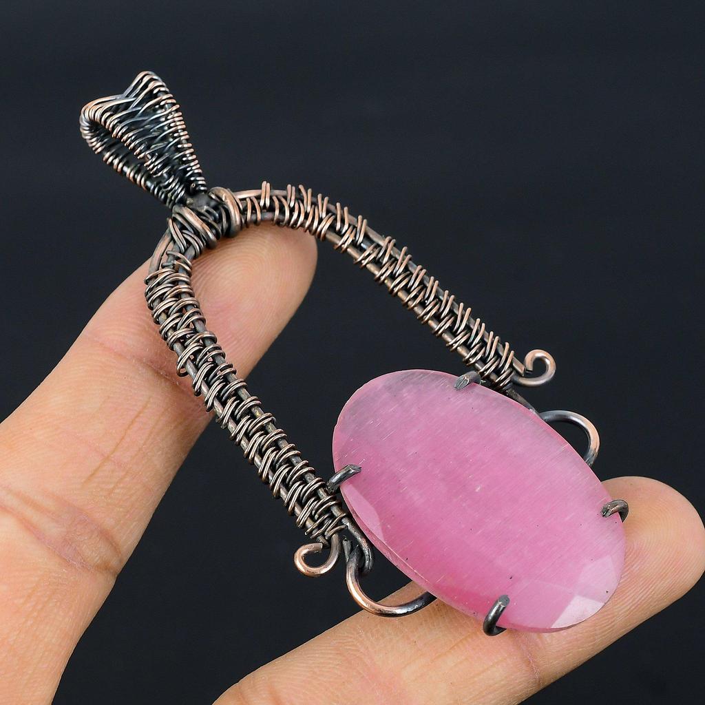 Monalisa Pendant, 999 Copper Wire Wrapped Pendant Handmade Gemstone Jewelry, Gifts For Wife Brand New Pendant