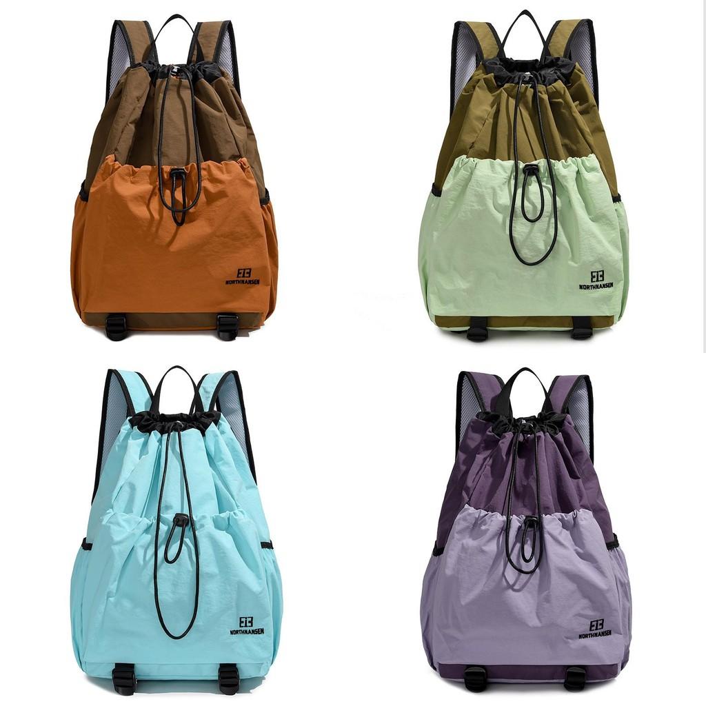 Colour Tone Double Spacious Adjustable Drawstring Oxford Backpack Breathable